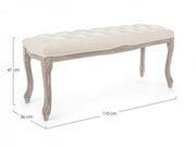 Banc classique Mathilde en tissu naturel