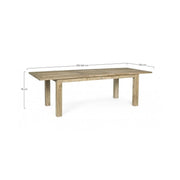 Table d'extérieur rectangulaire en bois de teck FSC cm 200 - 260x 100x h 78