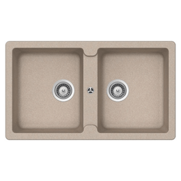 Samet Évier 86x50 Granitovero862v 2 bacs avoine