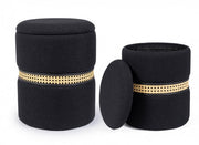 Set2 Pouf Container Karina Noir