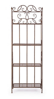 Étagère pliante avec quatre étagères en acier Marron MELANIE 57x28x h164 cm