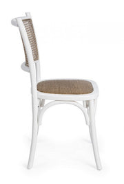 Chaise en bois blanc de style rustique
