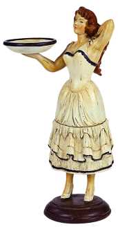 Femme avec assiette qs-1748 cm. 15 x 7h32