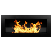 Fiche à bioéthanol ou construit -in Black Livorno L 90 x P 12 x H 40 avec verre