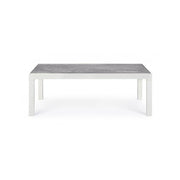 Table basse d'extérieur en aluminium blanc KLEDI LUNAR 120x70x h43 cm