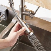 Robinet de cuisine avec douchette extractible à ressort chromé L 35 x P 9 x H 54 cm