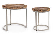 Set de 2 tables basses modernes bois et métal Rafter