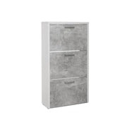 Scarpiera 3 volets Structure blanche et ciment 61x25xh.115 cm