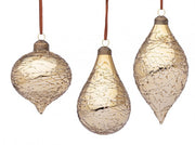 Lot de 12 pendentifs en verre glacé doré