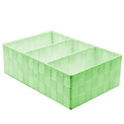 Tiroir rectangulaire en polyester vert clair 3 compartiments cm31x21h10