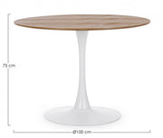 Table en bois et aluminium de style naturel Ø100a - 75h