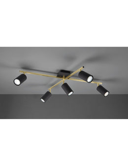 Marley Spotlight 5 Gold Berries 5 Black Cylindrical Spots trio Trio d'éclairage