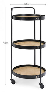 Chariot vintage à 3 étagères Jerrod