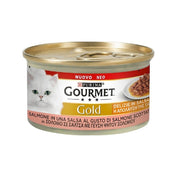 Gourmet Gold Delights en sauce au saumon Purina 85 grammes