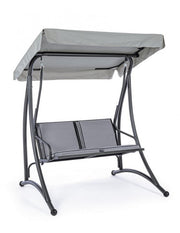 Rocking chair acier 2 places Anthracite GRELY 145x120x h185 cm