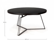 Table basse métal noir style design Ø70a - 38h