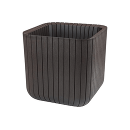 Pot De Fleurs Cube S En Résine/Polypropylène Marron