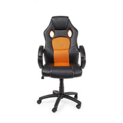 Fauteuil de bureau avec bracelets racing noir-orange en simili cuir