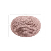Pouf tressé rose meuble design cm 80