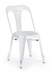 Chaise de style contemporain en acier blanc MINNEAPOLIS 44x53x h83 cm
