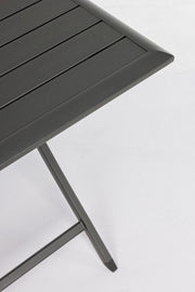 Table d'extérieur pliante en aluminium anthracite ELIN 70x70x h71 cm