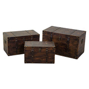 Malle rectangulaire en cuir écologique marron 1-3 cm68x38h40