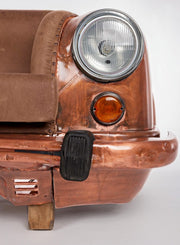 Canapé ambassadeur en cuir marron 159x65x75h cm