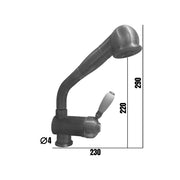 Robinet de cuisine avec douchette extractible, finition cuivre antique, 29x23x4 cm