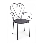 Chaise de jardin avec accoudoirs en acier anthracite ETIENNE 49x49x h89 cm