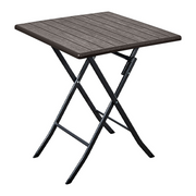 Table pliante en métal effet bois 62X62X73 cm