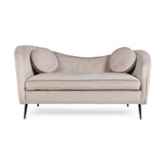 Canapé 2 places effet velours Candis Gris Clair