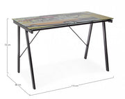 Bureau Young California plateau verre 113x58 cm