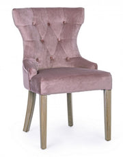 Chaise classique Azelia Wooddrose en velours