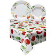 Set de 12 Assiettes et Nappe Multicolore Pasta Line Olimpia