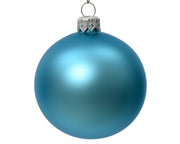 Boule de Noël en verre mat bleu sucre ø 6cm