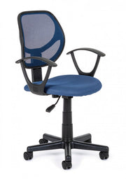 Chaise de bureau bleue avec accoudoirs