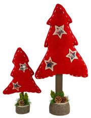 Petit sapin en tissu rouge nbr-1251 cm.28 x 9 h 44