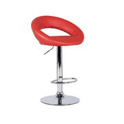 Tabouret en similicuir rouge 39x32x80/102h cm