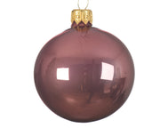 Boule de Noël en verre émaillé pour bijoux, couleur velours rose ø 6cm