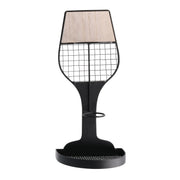 Porte-bouteille en métal noir 1 place cm17x11h36