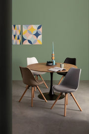 Table bois et acier style naturel Ø120a - 75h