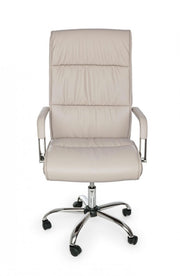 Fauteuil de bureau avec accoudoirs Queensland en éco-cuir gris tourterelle