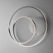 Plafonnier en métal chromé poli et aluminium avec LED intégrée 46x h7 cm