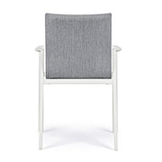 Chaise D'extérieur En Aluminium Blanc Avec Coussin Gris Foncé Odeon 55.5X60 H83 Cm
