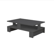 Table basse anthracite à double étagère 80x50x27,5 cm