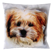 Coussin en tissu avec chien blanc cm43x43