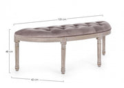 Banc en velours gris tourterelle Tilde de style classique