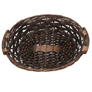 Panier ovale en osier noyer cm33/37x27h8