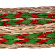 Tressage de panier en osier ovale rouge vert naturel cm55x43h13