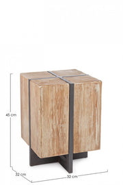 Tabouret bois métal industriel Garrett 45h cm